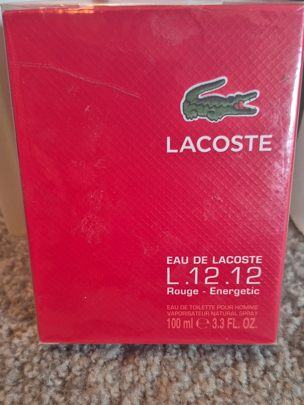 Lacoste Eau De Lacoste L.12.12 Rouge Energetic EDT In A Bright Red Box 100ml